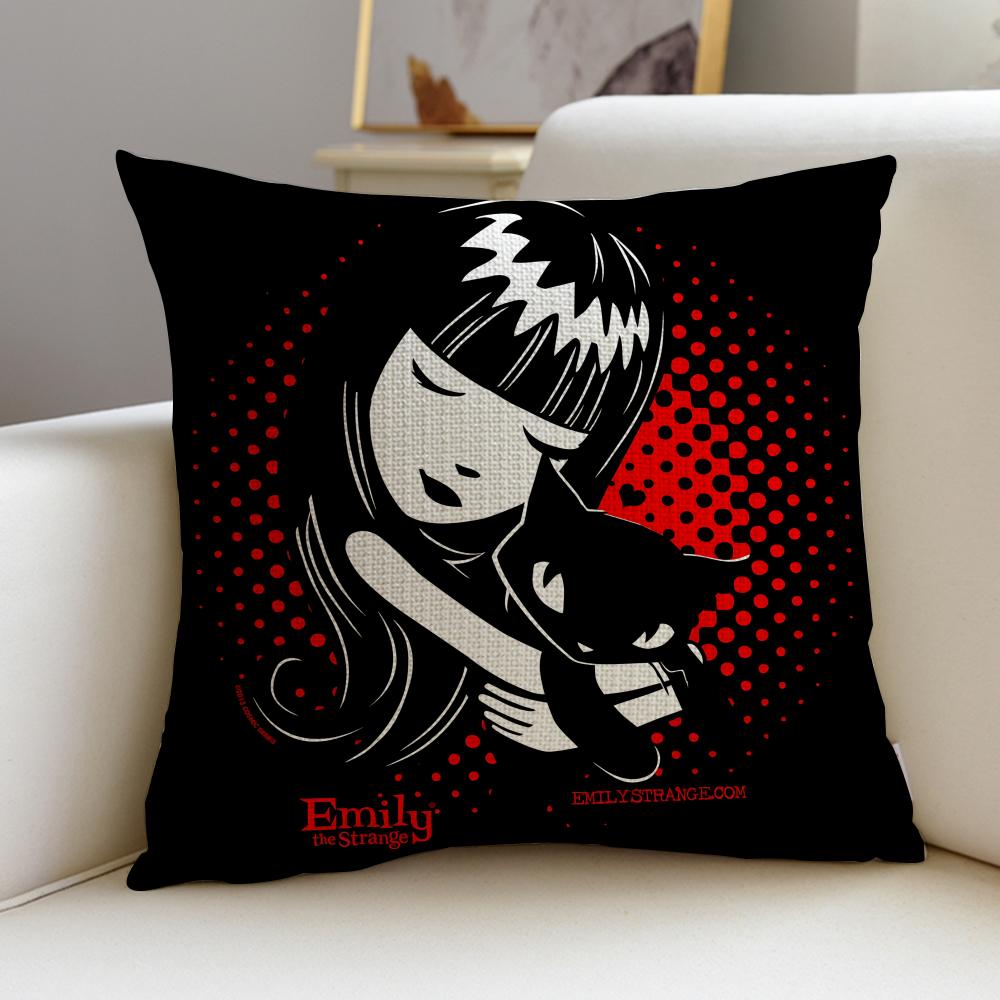 Emily the Cool StrangS Cushion Cover Breathable and skinfriendly linen pillowcase square removable and washable cushion