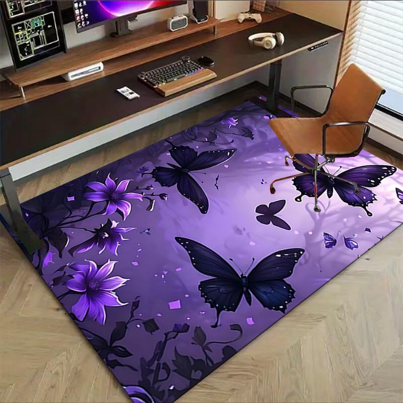 1PC Butterfly Flowers Carpet Ultra Soft, Thick & Absorbent, Non Slip Machine Washable Mat for Entryway