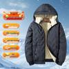 Men's Fleece-Lined Hooded Jacket: Warm Graphene-Cotton Coat for Autumn/Winter Outdoor Sports