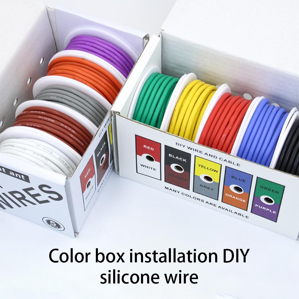 50M 30AWG DIY Electrical Wire 5 Colors Mix Package Tinned Copper Multipurpose Anti-abrasion Cable Home Improvement Supplies