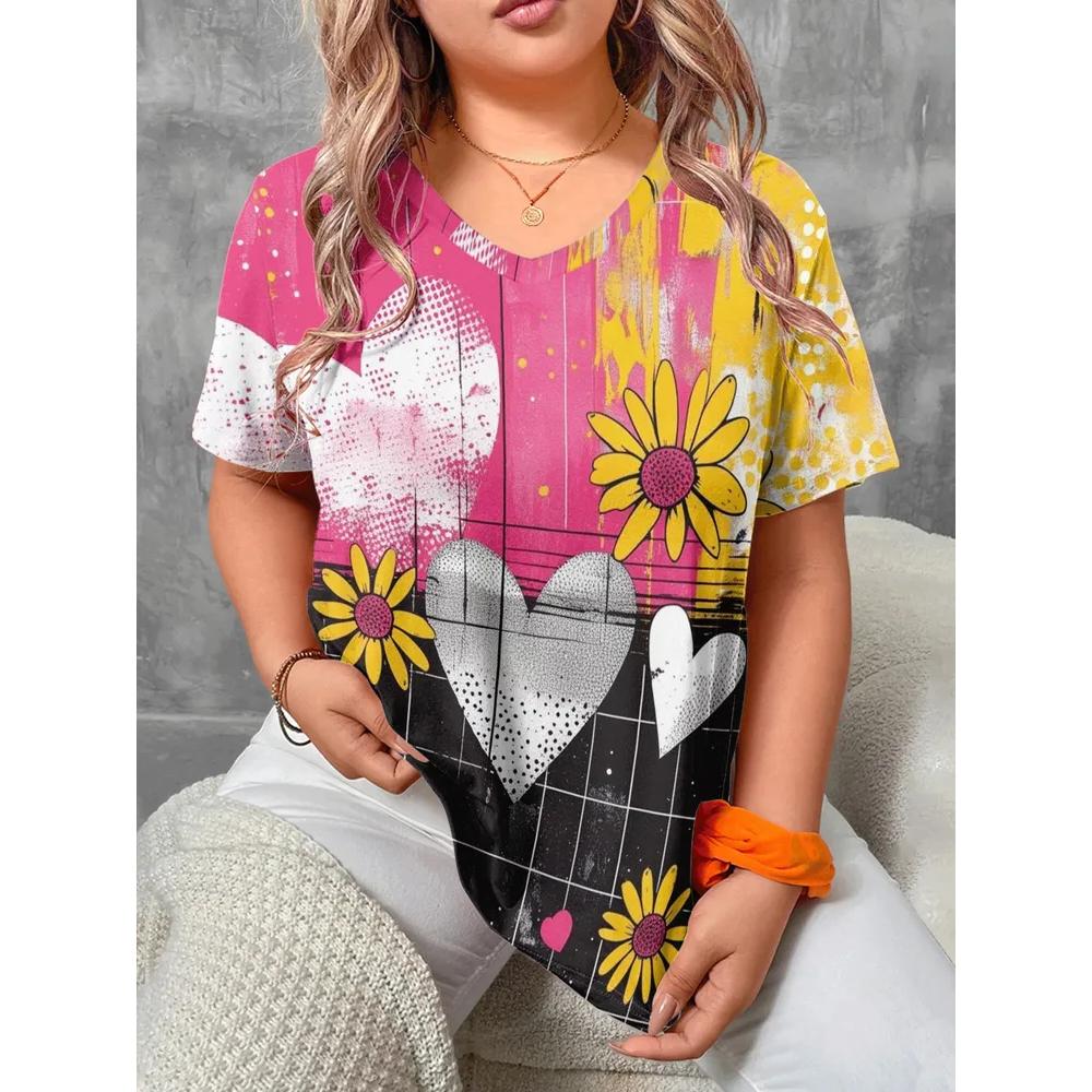 Fashion Versatile Women s Top V-Neck Casual Short Sleeve Daily Comfort T-Shirts Women’s S