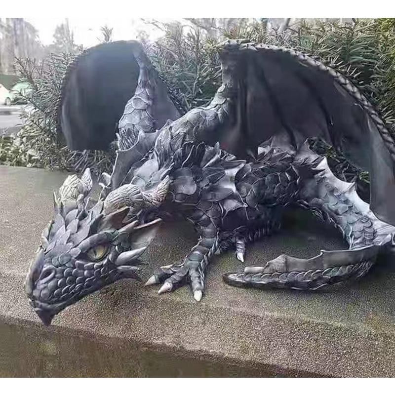 Large Squatting Dragon Resin Decorative Items, Decoration Design Large Squatting Posture Flying Dragon Home Design Ornaments
