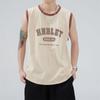 Stylish Casual Letter Loose Tank Tops Men's Clothing Sports Sleeveless Summer New Youthful Vitality Round Neck Spliced Pullovers