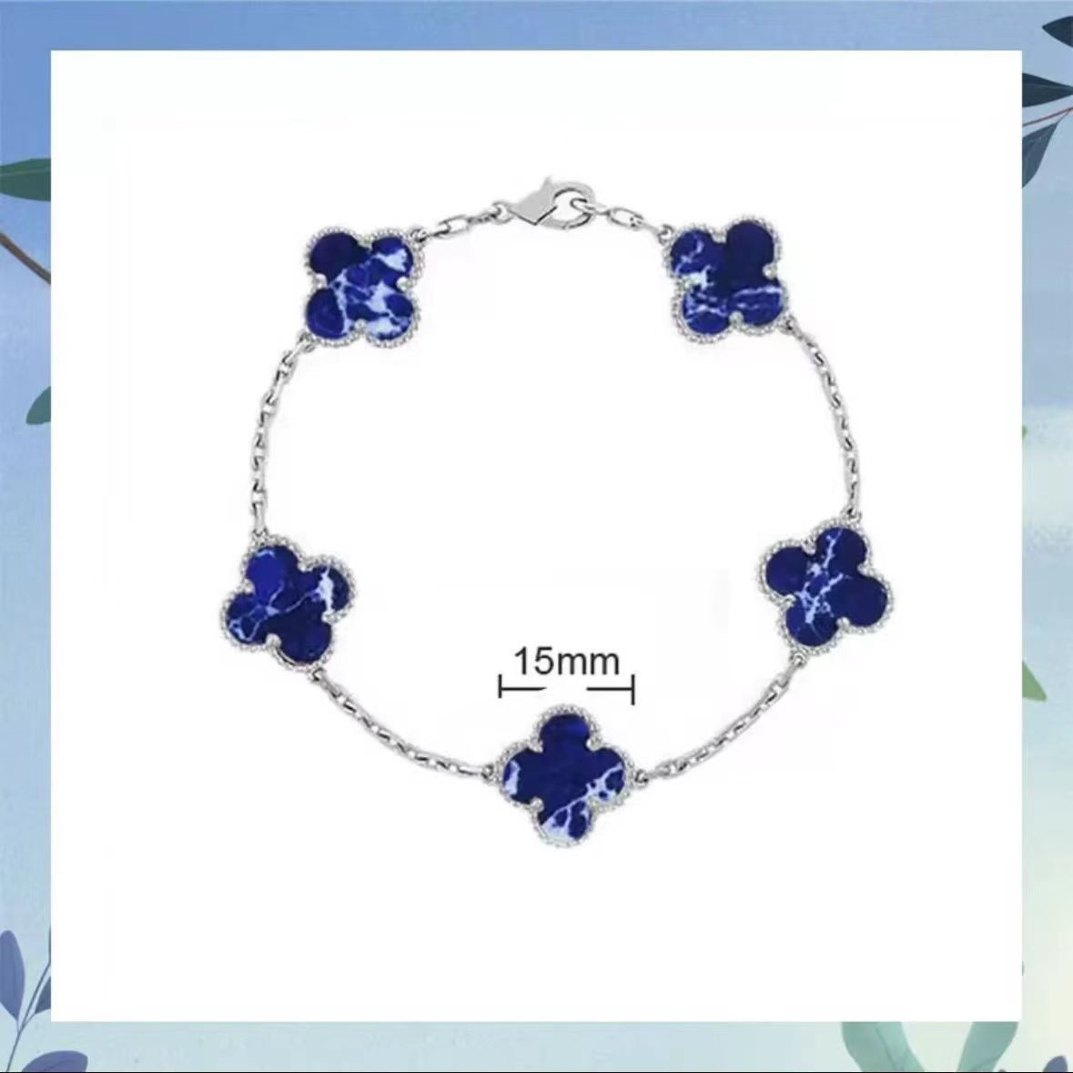 

Висока Версія Браслет Чотирилисник П ятиквітка Жіночий 18k Квітка Удачі Білий Перламутр Браслет