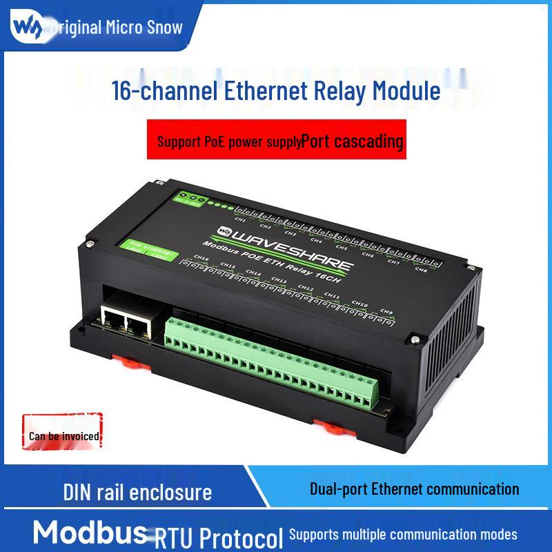 16-Kanal Ethernet-Relaismodul mit Modbus RTU/TCP und Isolationsschutz