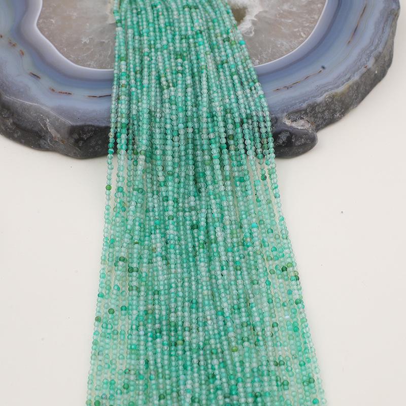 Natural Faceted Green Flower Loose Beads (2-4mm) for DIY Jewelry Accessories