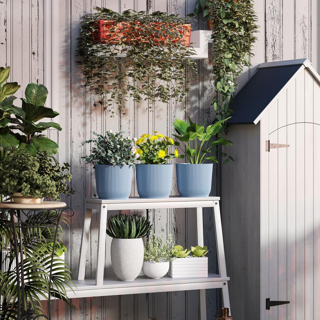 Set of Three Diameter 22cm Planters - Blue