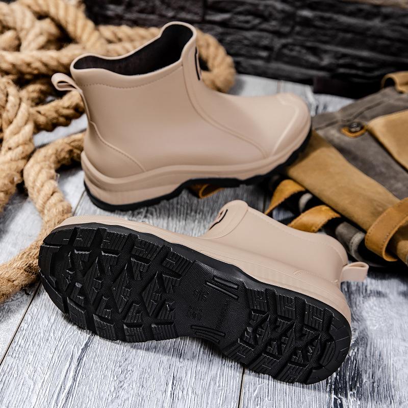 Women Waterproof Boots New Style Elastic Mouth Ankle Boots Mid Top Rain Shoes Non Slip Outdoor Indoor Chelsea Water Boot Woman