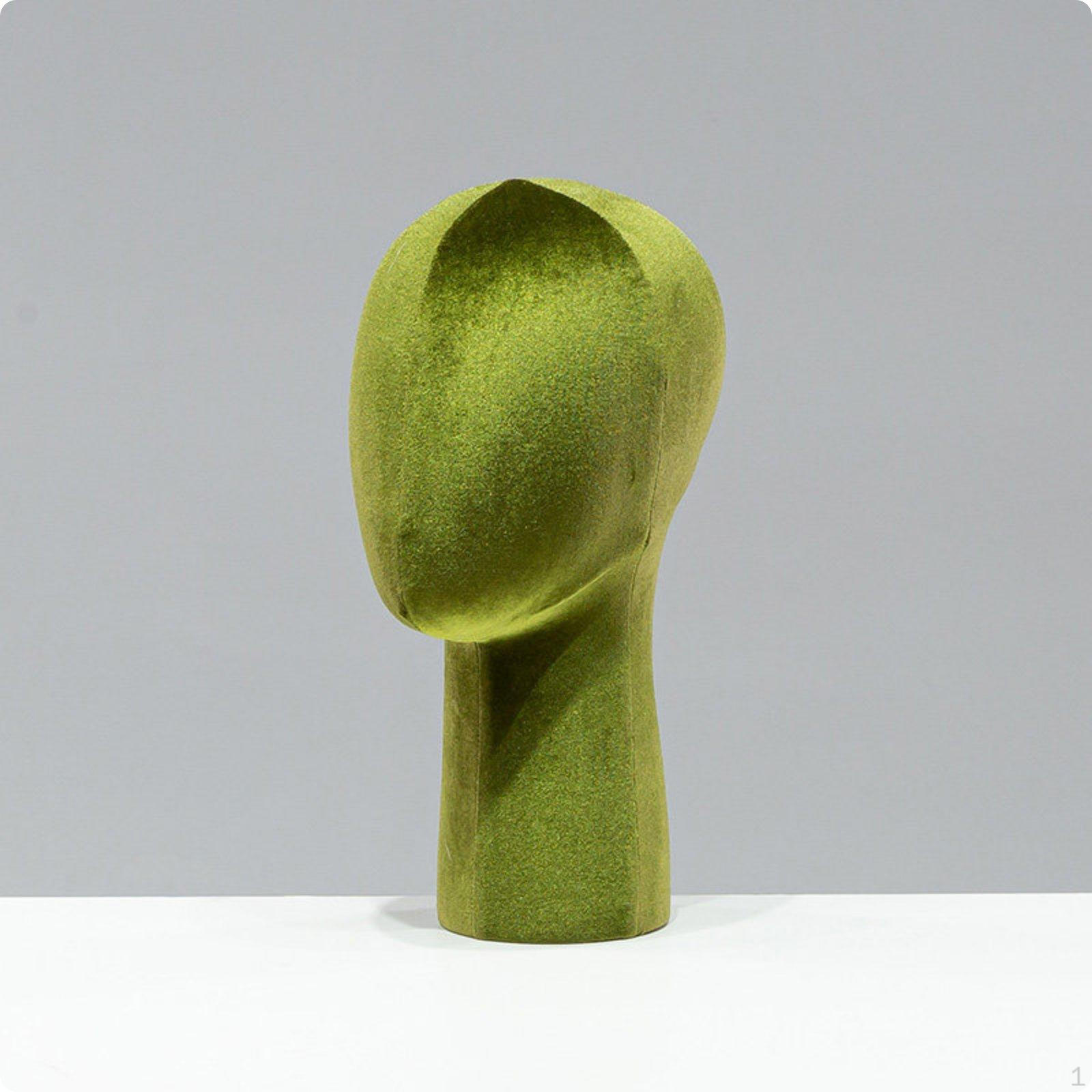 Velvet Mannequin Head Elegant Look Hairpiece Lightweight Display Bust for Shop Green Velvet