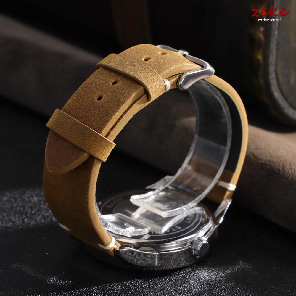 Correa de muñeca 18 mm 20 mm 21 mm 22 mm 24 mm Vintage Aceite Cera Correa de reloj Costura a mano Correa de piel de vaca para Omega para Seiko Smartwatch