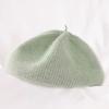 Matcha Grün Kaninchenfell Baskenmütze für Damen Herbst und Winter Literarische Retro Malermütze Vielseitige Mode Strickmütze Wollmütze