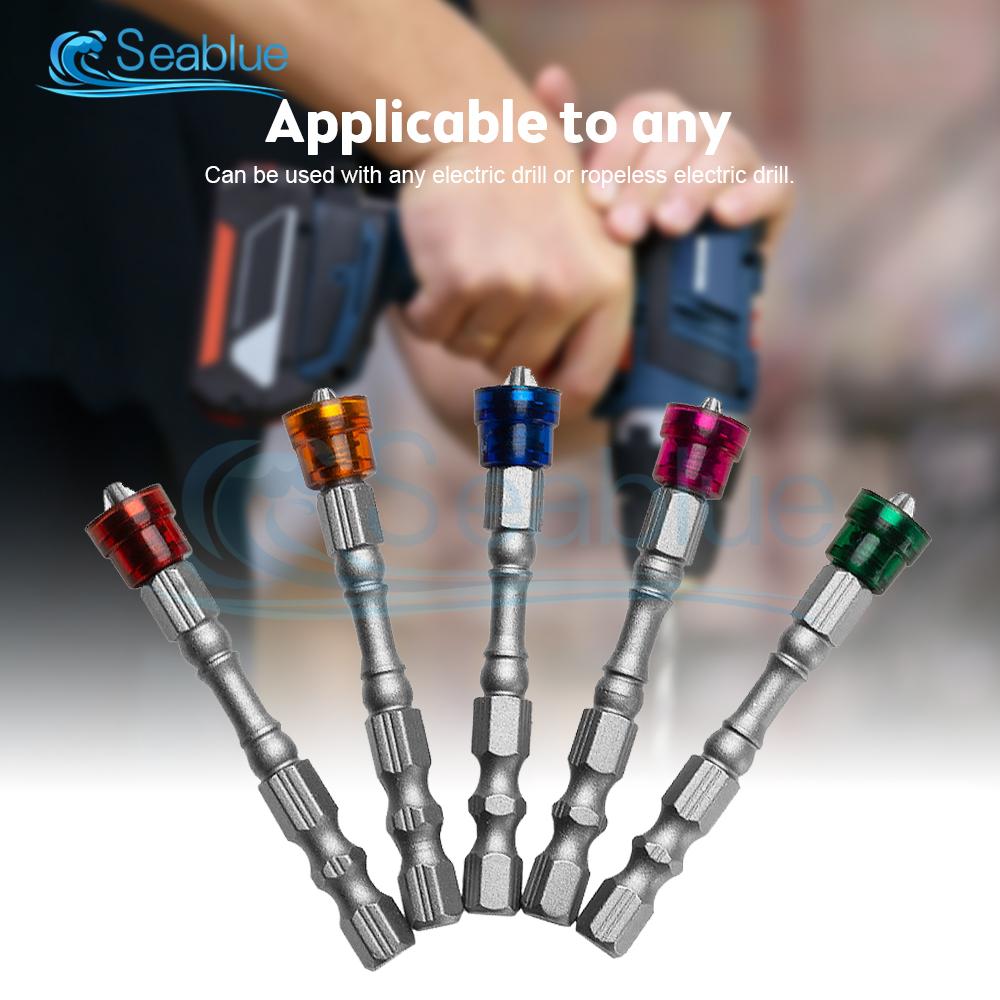 5Pcs/set 65mm Magnetic Drill Screwdriver Bits 1/4 Inch Hex Shank S2 Steel Cross Head Electric Screwdriver Kit