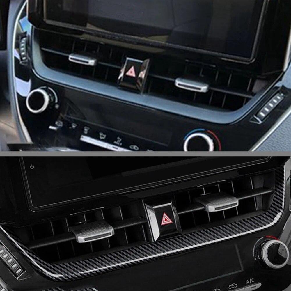 ABS Carbon Fiber Center Console Dashboard Navigation Air Vent Frame Cover Trim for Toyota Corolla Cross  2022