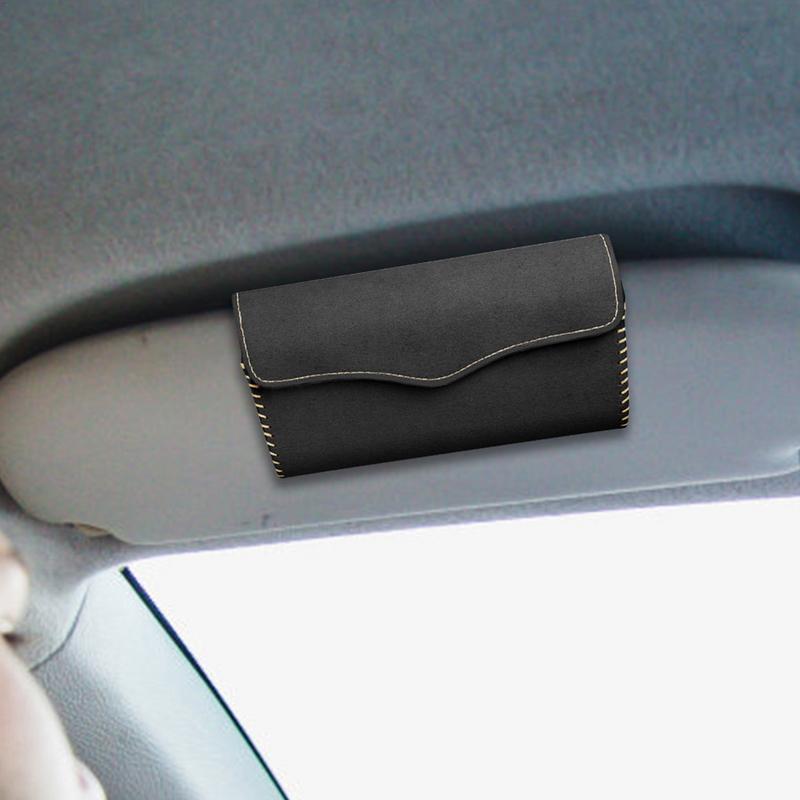 Sunglass Holder For Car Visor Car Sunglass Holder Magnetic Glasses & Ticket Card Clip Visor Glasses Case Multi Functional Auto