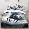Animal horse printing set pillowcase duvet cover unicorn pattern bedroom bedding child room bed cover set luxury birthday gift