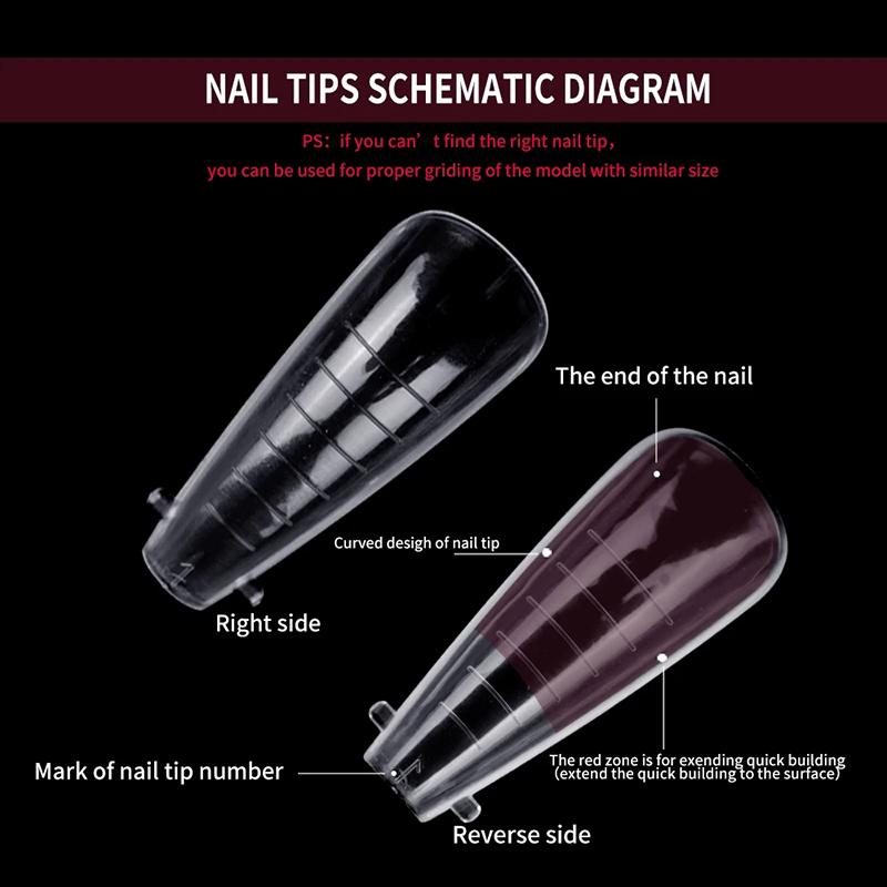 Fake Nails Extension Gel Dual Nail Form Coffin Nails Full Cover 120Pcs