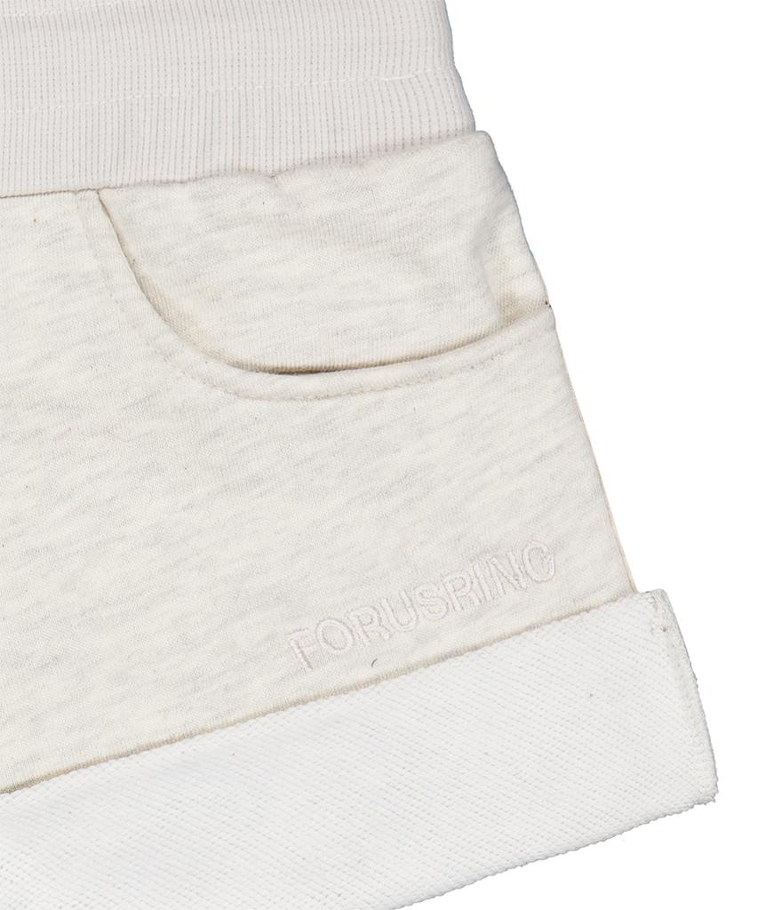 Poeoling Cupid Mini Sweat Shorts (Melange Ivory)