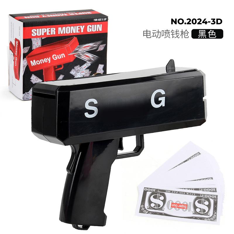New Peculiar Squirt Money Gun Toy Money Gun Paper Money Squirt Money Gun Party Game Wedding Shooting Money Black Box