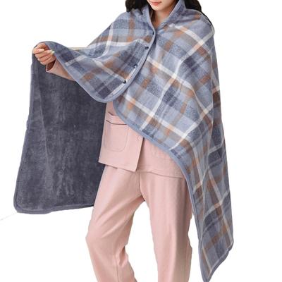 [DAYCLOSET] Warm Large Blanket, 3-Way Use: Knee Throw, Shoulder Throw, Wrap, or Waist Wrap (JP, Alphabet, M, Standard, Gray X Orange) Goods115