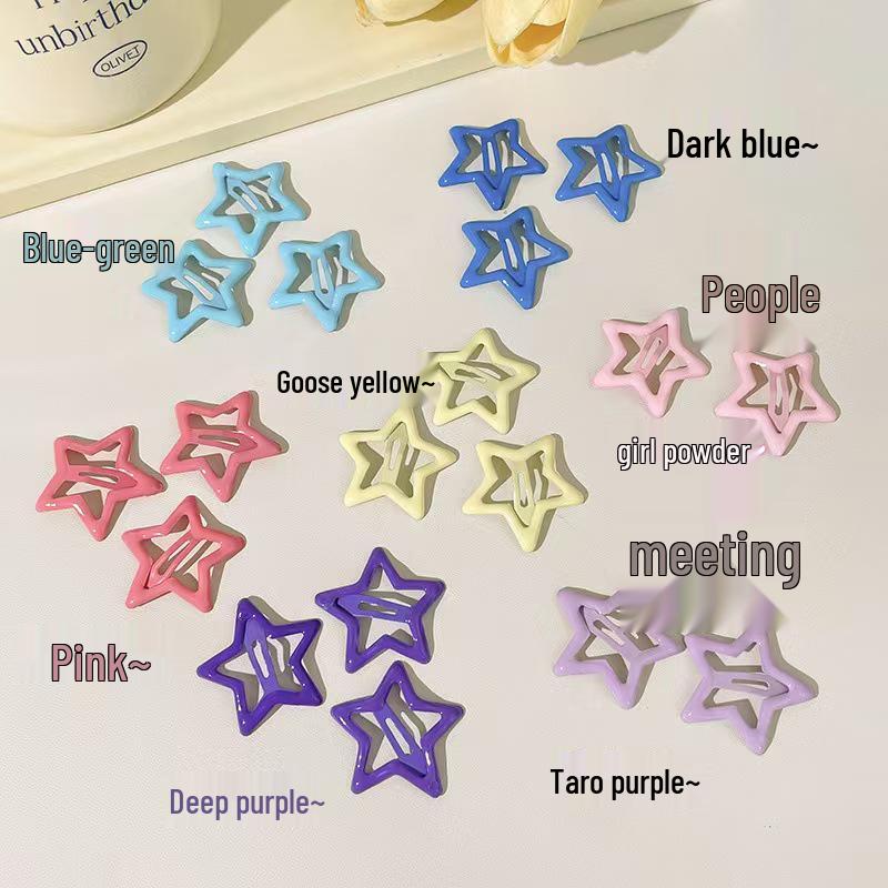 Festive Red Star Hair Clip – Lucky Five-Pointed BB Clip for Bangs and Wispy Hair