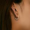 French Style Luxury Diamond Round Women S Earrings Gold Plated
