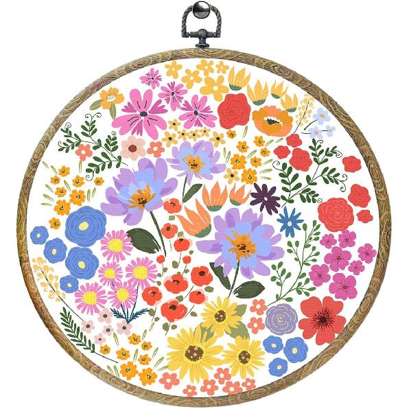 Mushroom Decor Framed Round Wall Decor Canvas Wall Art Hanging Prints Artwork for Home Door Living Room Bathroom Girls Room Kitchen Office