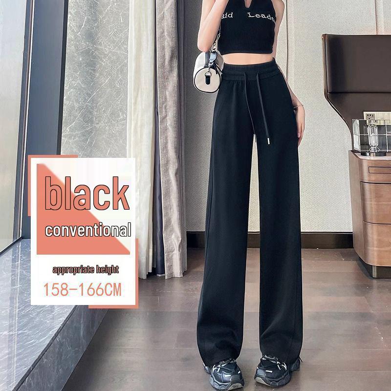 Women's Grey High-Waisted Sweatpants: Slimming Loose Fit, Magic Wide-Leg for Spring/Autumn 2025.