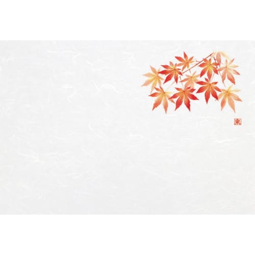 Wakaizumi Lacquerware Washi Table Mats, 1.5 Ft. Long, Cloud-Flowing Washi Mats, Flower and Tree Series, Autumn Leaves 2, Cloud Flow, 100 Sheets, B-26-
