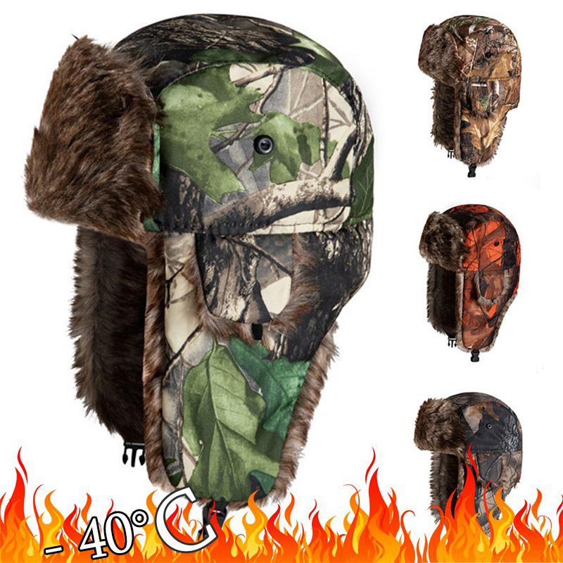 

2024 Men Women Trapper Bomber Hats Russian Ushanka Warm Winter Fur Earflap Hat Outdoor Sports Skiing Hunting Fishing Plush Cap