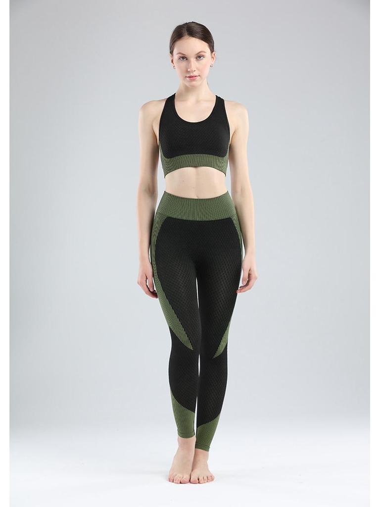 Women's Seamless High Waist 3-Piece Fitness Set – Breathable Yoga & Running Sportswear