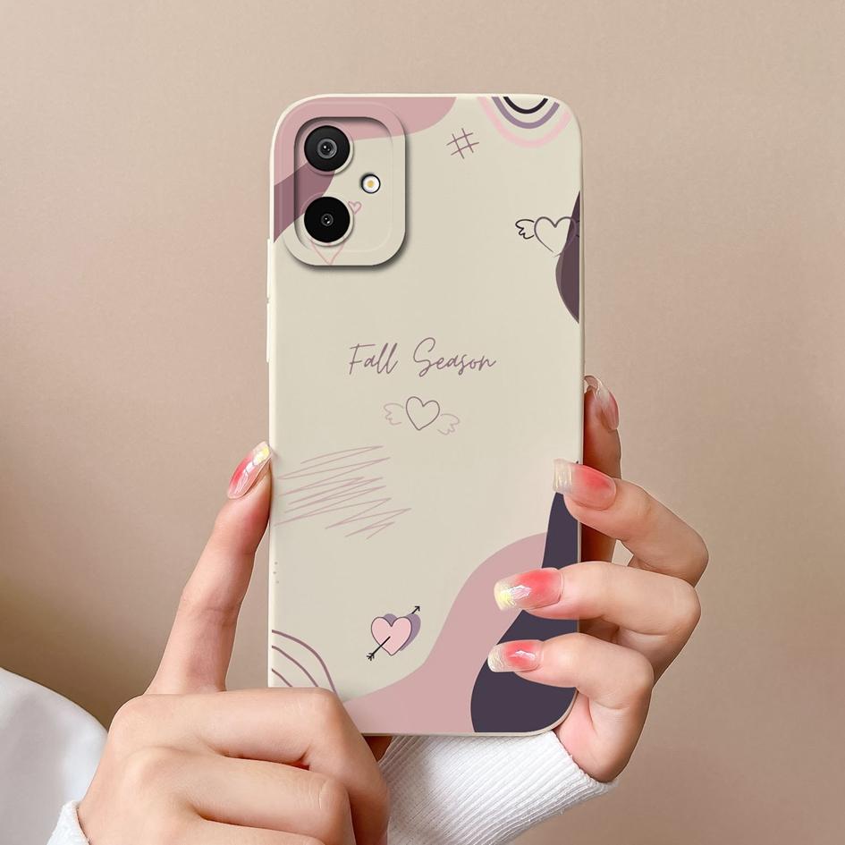 

Для Samsung Galaxy F06 M06 A06 F16 M16 S25 Edge Чехлы для телефонов Красивые узоры в виде сердечек Мягкий гладкий жидкий силиконовый противоскользящий чехол для корпуса Samsung Samsung F16 5G