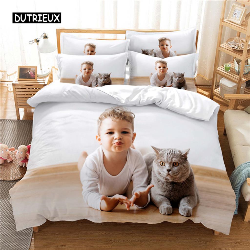 Lovely Cat Bedding Set Duvet Cover Set 3d Bedding Digital Printing Bed Linen Queen Size Bedding Set Fashion Design