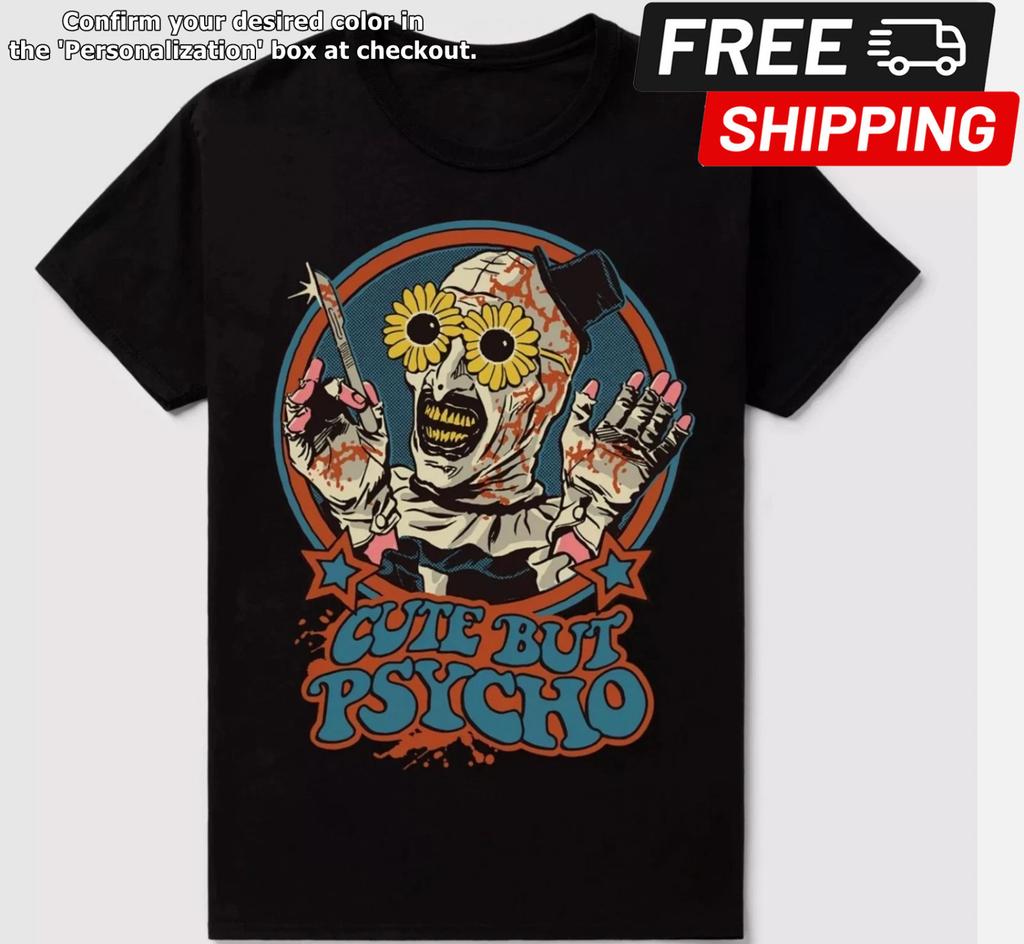 Terrifier Art The Clown Cute But Psycho Horror Movie Graphic T-Shirt