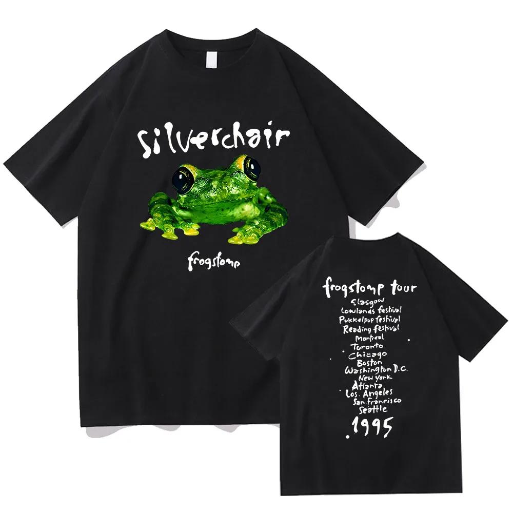 

Футболки Silverchair Frogstomp 1995 с коротким рукавом для женщин/мужчин, хлопковая футболка в стиле хип-хоп, летняя повседневная готическая футболка унисекс L чёрный