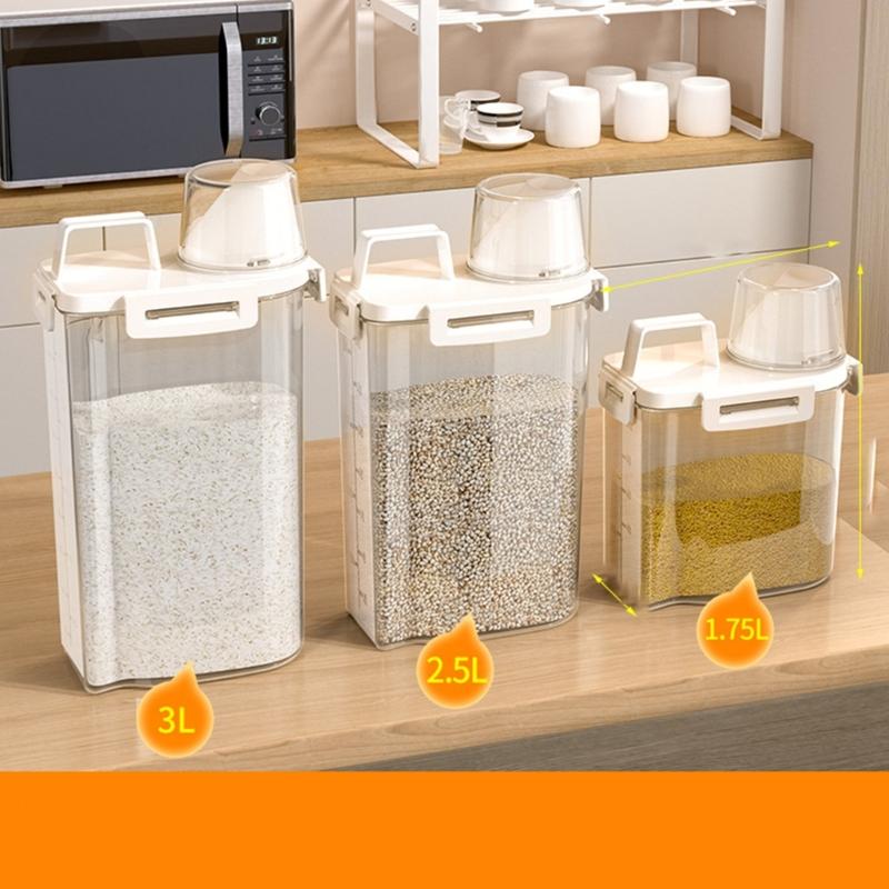 Portable Plastic Storage Canisters Sturdy Cereal Dispenser Jars For Healthy Eating Enthusiasts Students And Homemakers