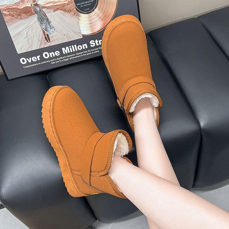 

Women s Large Size Soft Sole Winter Warm Fur Snow Boots Padded Lined Ankle Boots Non-slip Hiking Sports Cotton Boots 42 коричневый