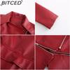 BITCED Women's Leather Jacket with Detachable Hem Spring/Autumn Coat Fashionable Casual Jacket