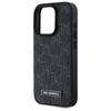 Karl Lagerfeld Klhmp15Lpkhporpk Iphone15 Pro 6.1 Hardcase Czarny/Black Leather Monogram Metal Logo Magsafe