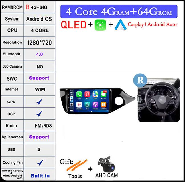 9 Inch Android Auto Carplay For Kia CEED 2 JD 2012 - 2018 Car Radio Stereo Multimidia Player GPS NaviBluetooth DSP