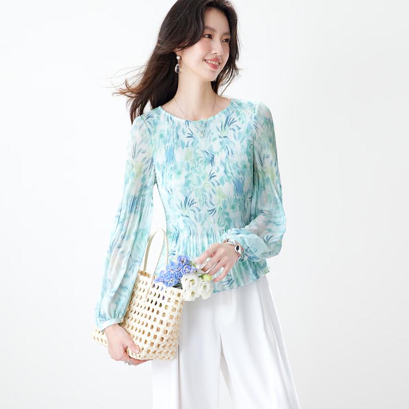 CARBAMMI Women s Spring Floral Chiffon Blouse 2XL
