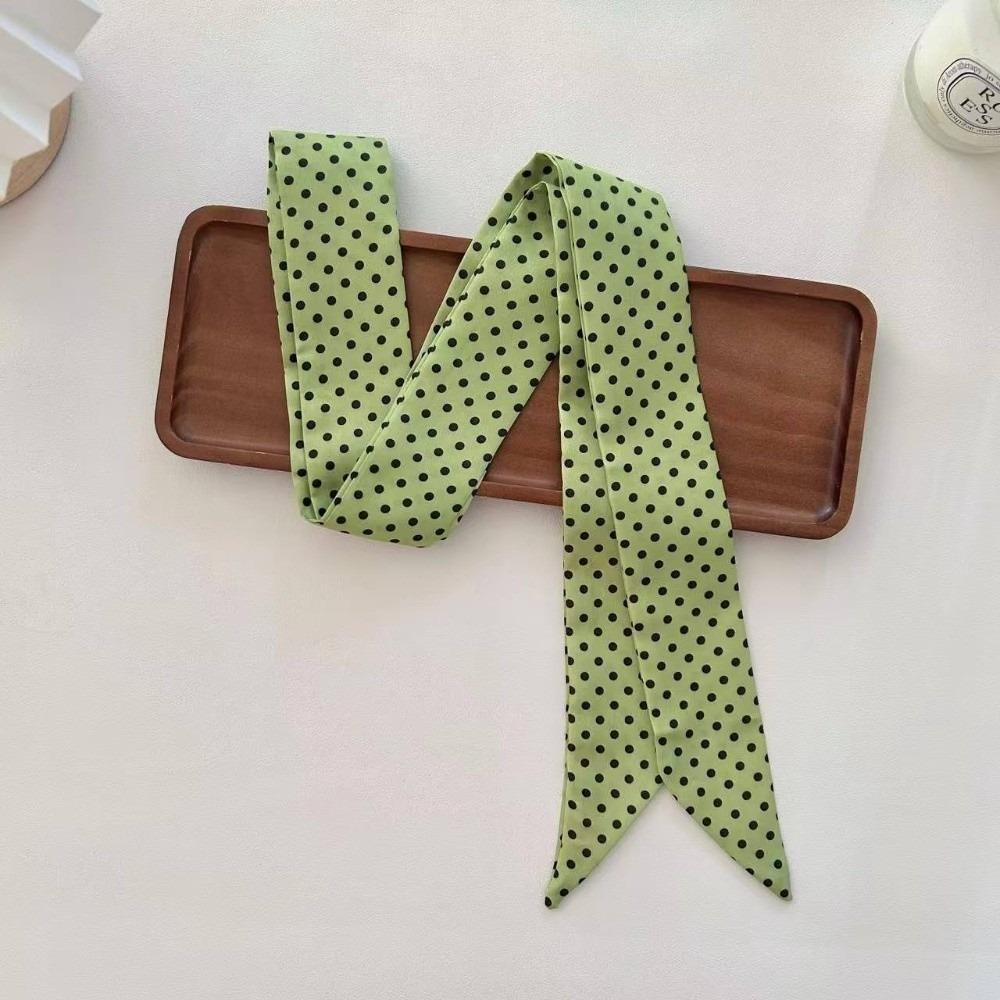 Streetwear Style Polka Dot Scarf Versatile Long Scarf Vintage Hair Band for Women