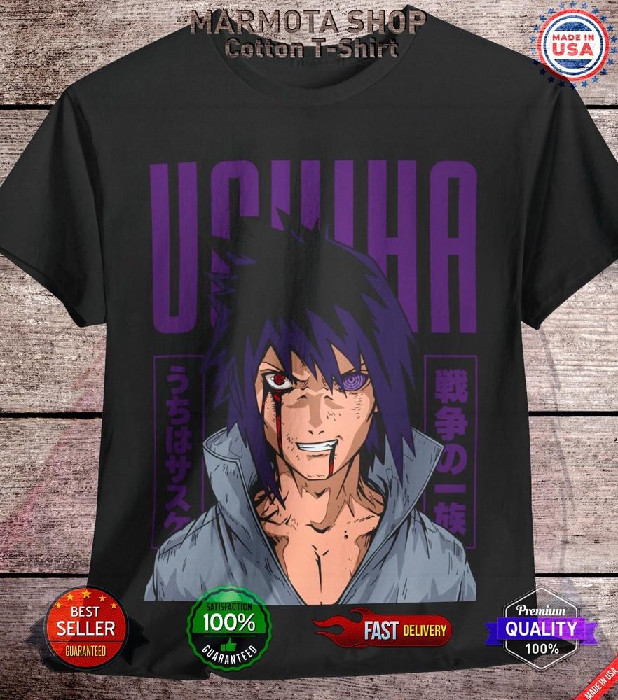 

Sasuke Uchiha Shirt Naruto Shippuden Madara Itachi Anime Style Tee T-Shirt 4XL