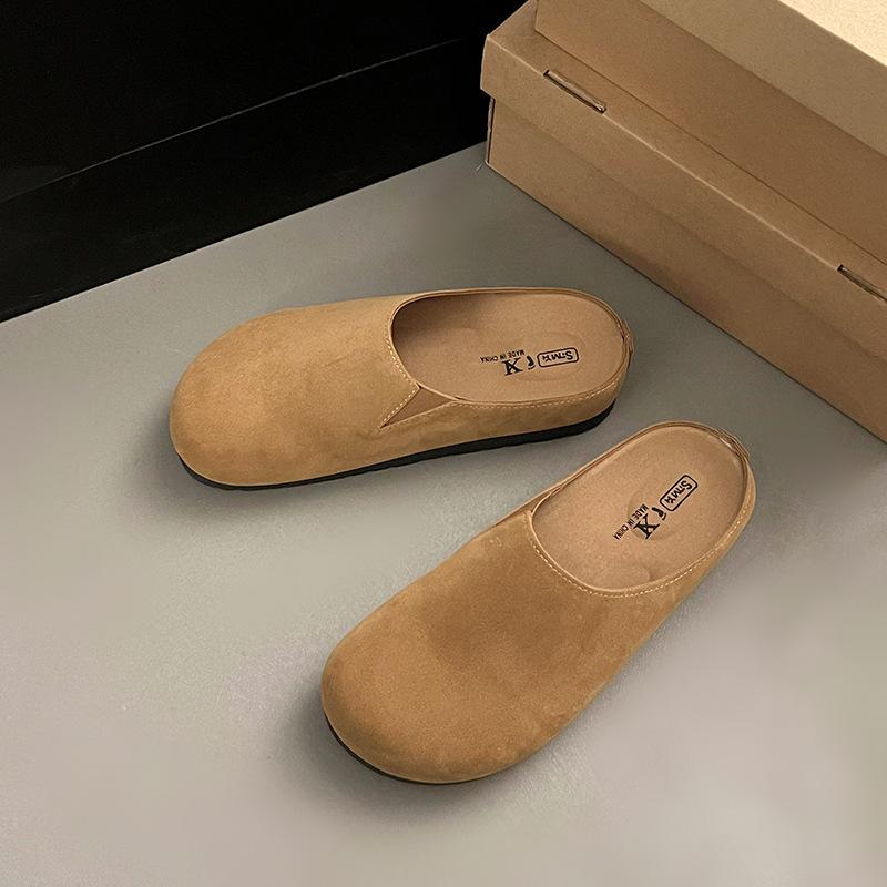 

Zhuoyu minimalist design sense~ early autumn thick-bottomed Boken baotou half slippers spring and autumn lazy people wear a pedal 35