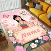 Custom Name Princess Garden Living Room Non-Slip Area Rug Soft Carpet for Bedroom Kids Playroom Sofa Office Home Decor Doormat