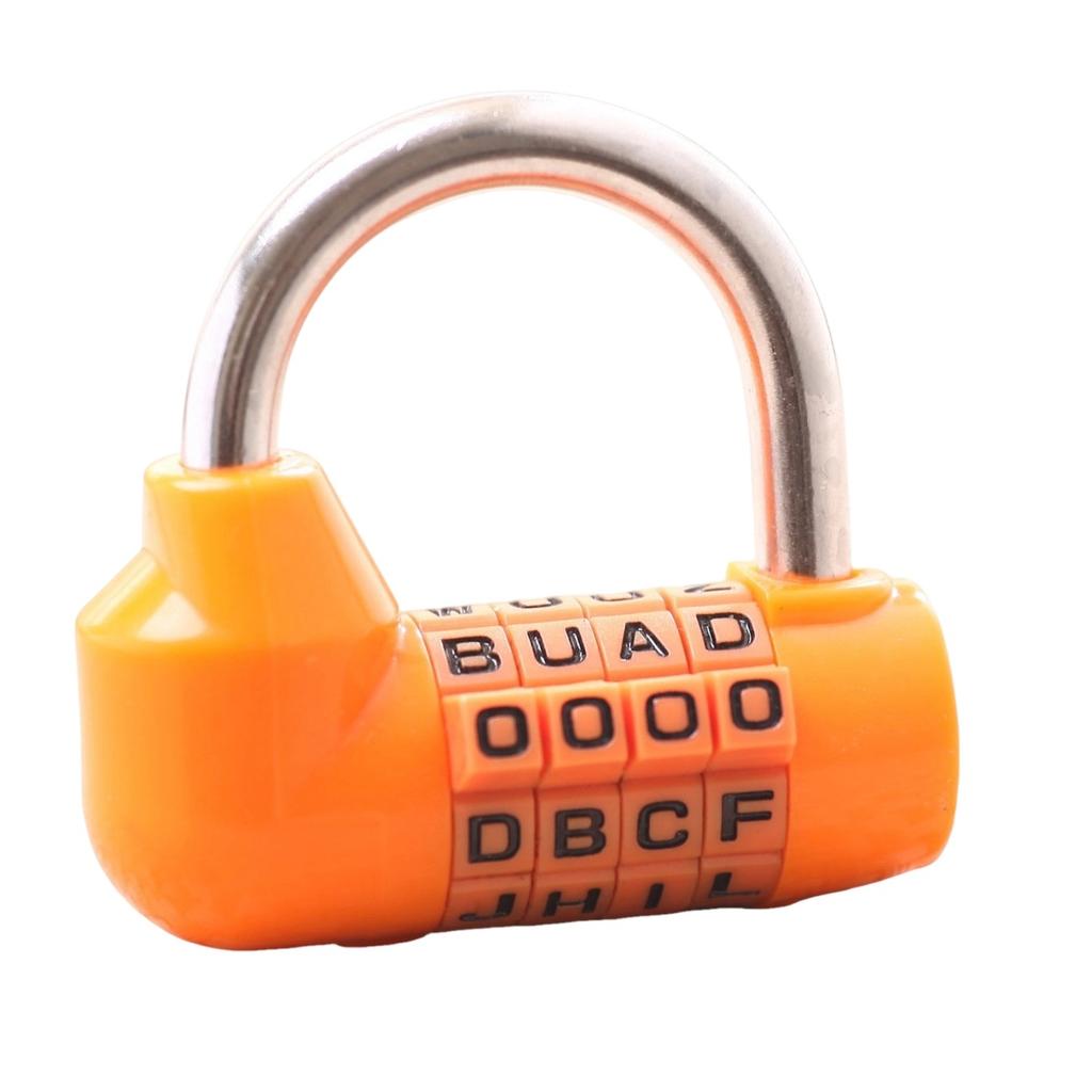 Keyless Mechanical U Padlock Combination Lock Four Letter Code Portable Padlock for Home Drawer and Dorm Locker