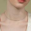 Lolli Cutting Silver Chain Necklace 925 Silver Cutting Italian Chain Choker Necklace