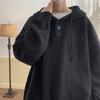 Maglione/Giacca Pullover Casual Retro a Manica Lunga con Cappuccio da Uomo, Colore Unito, Morbido, per Primavera e Autunno
