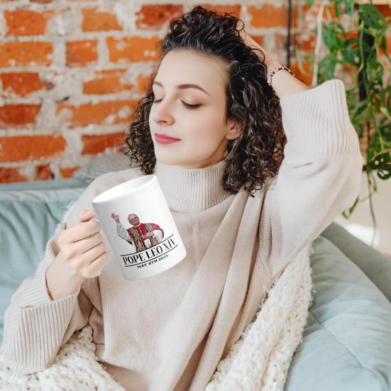 Funny Coffee Cup Pope Leo XIV Commemorative Mug Microwave Safe Ceramic