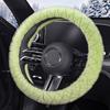Winter Plush Steering Wheel Cover - High-Density Soft Pile, Warm and Comfortable, Fits 14.5-15 Inch Round Steering Wheels