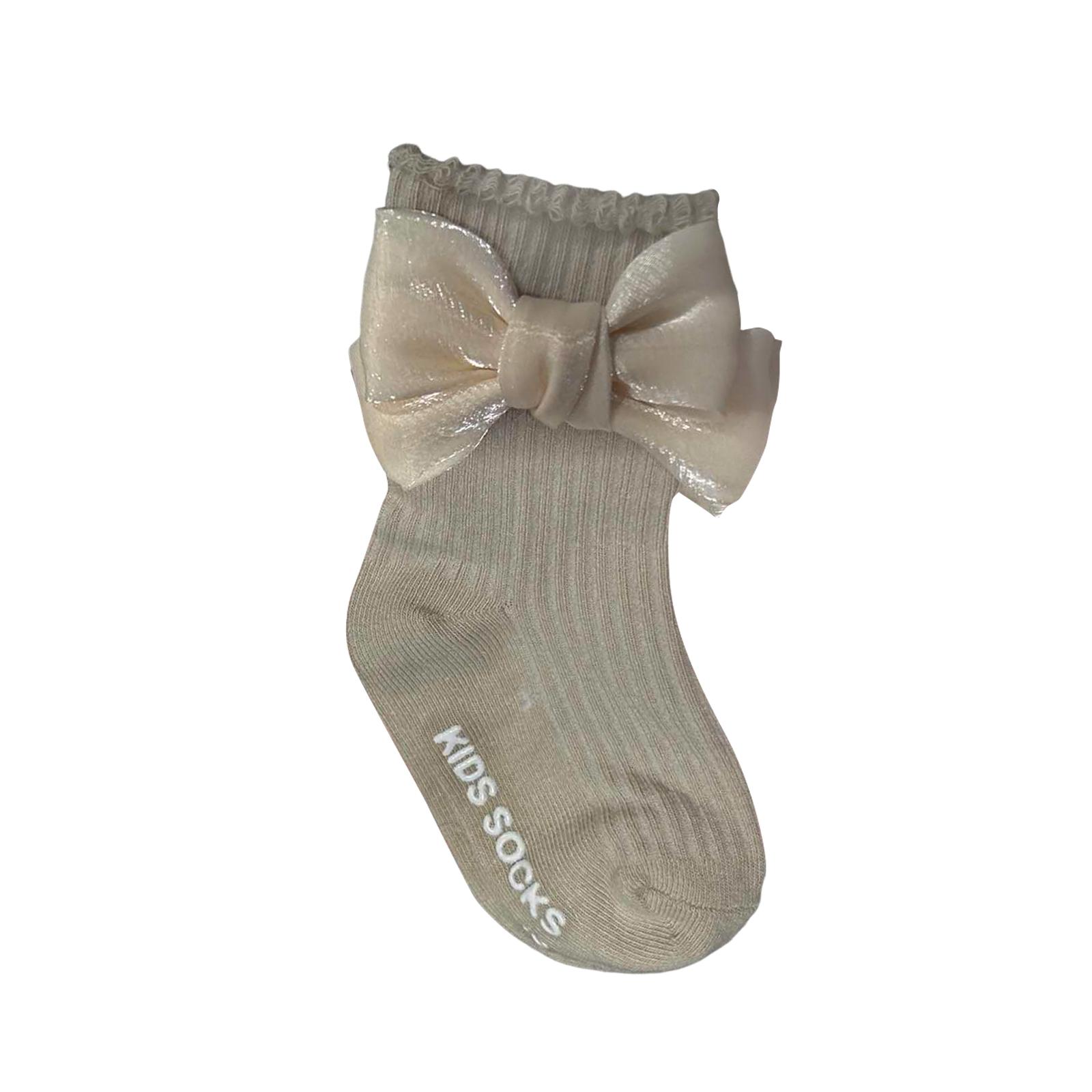 Fashionable And Versatile Girls  Socks With Bow Tie And Long Tube Socks M